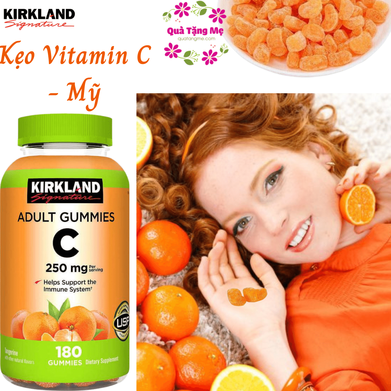 Kẹo Vitamin C Mỹ Kirkland Signature Adult Gummies C 250mg