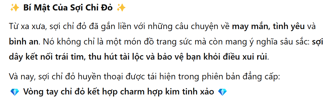 Vòng tay chỉ đỏ may mắn