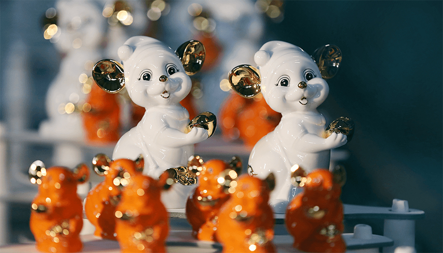 Chuột Phú Trang Trí Vàng 24K Gốm Sứ Minh Long