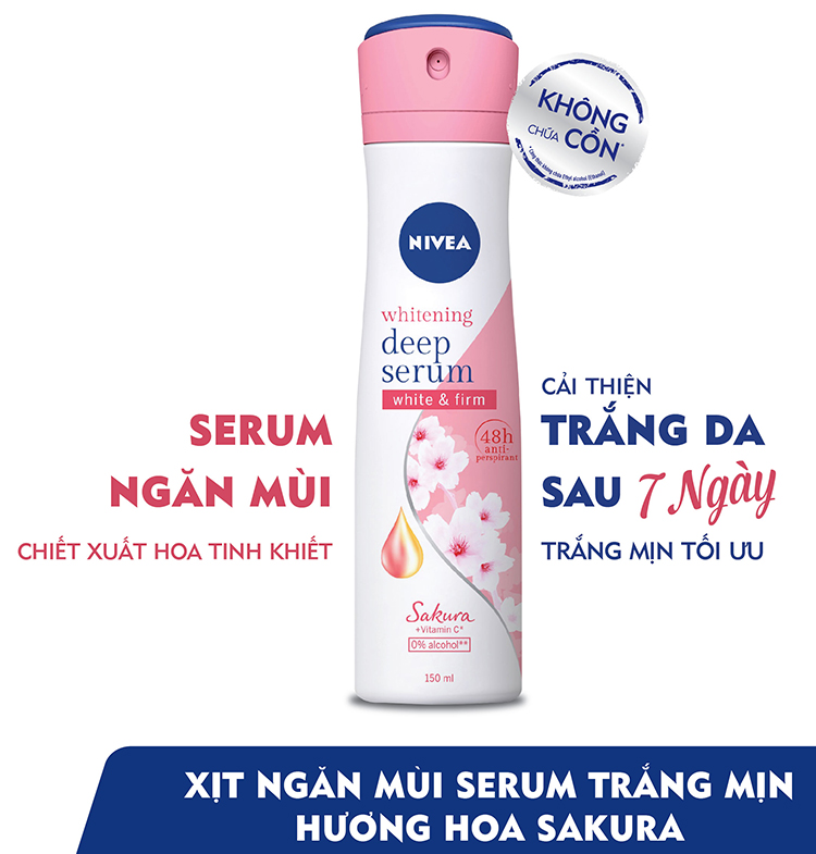 Xịt Ngăn Mùi Nivea Serum Trắng Mịn Hương Hoa Sakura (150ml) 85308