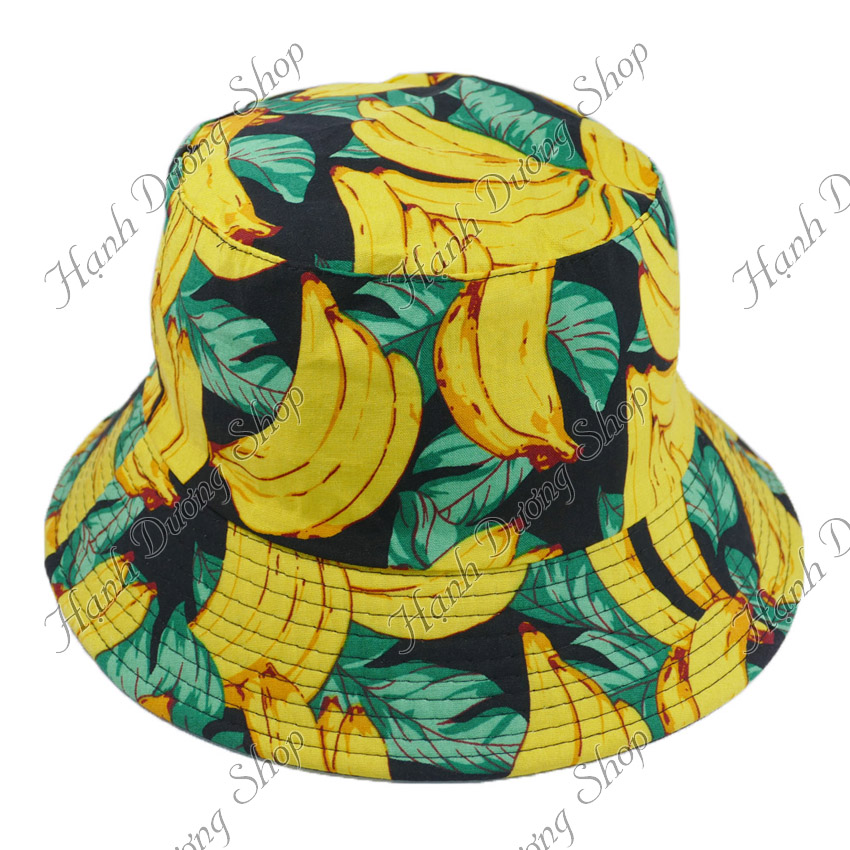 Nón bucket trái cây hot hit mũ tai bèo trái cây hoa cỏ vành nhỏ dễ thương chất liệu vải cotton thoáng mát - Hạnh Dương