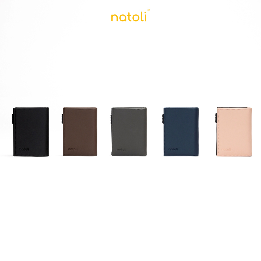 Ví nam nữ mini thông minh thương hiệu Natoli gập 3 đựng thẻ cao cấp - Futuristic Mini Wallet V8  