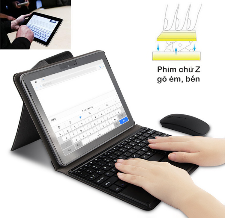 Bàn phím Bluetooth tích hợp chuột touchpad kèm bao da cho Surface Go Promax TFGO