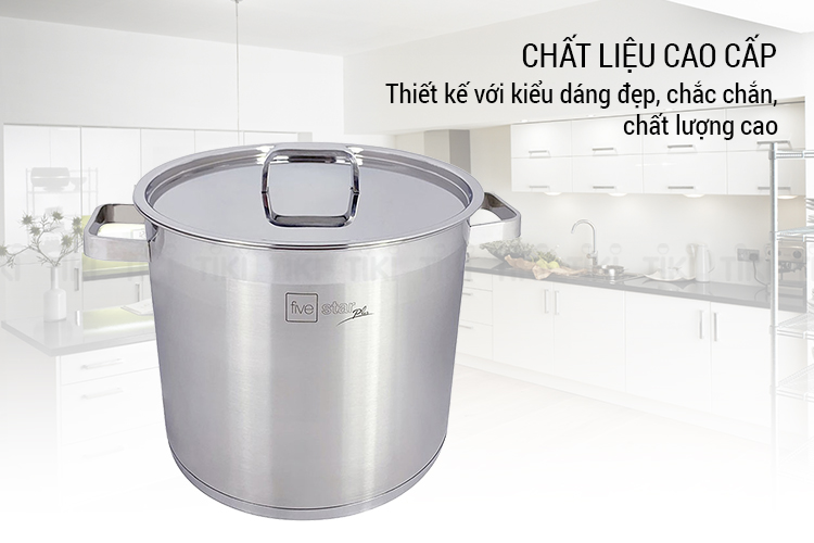 Nồi Inox 304 3 Đáy Roman Fivestar Nắp Inox Thân Cao