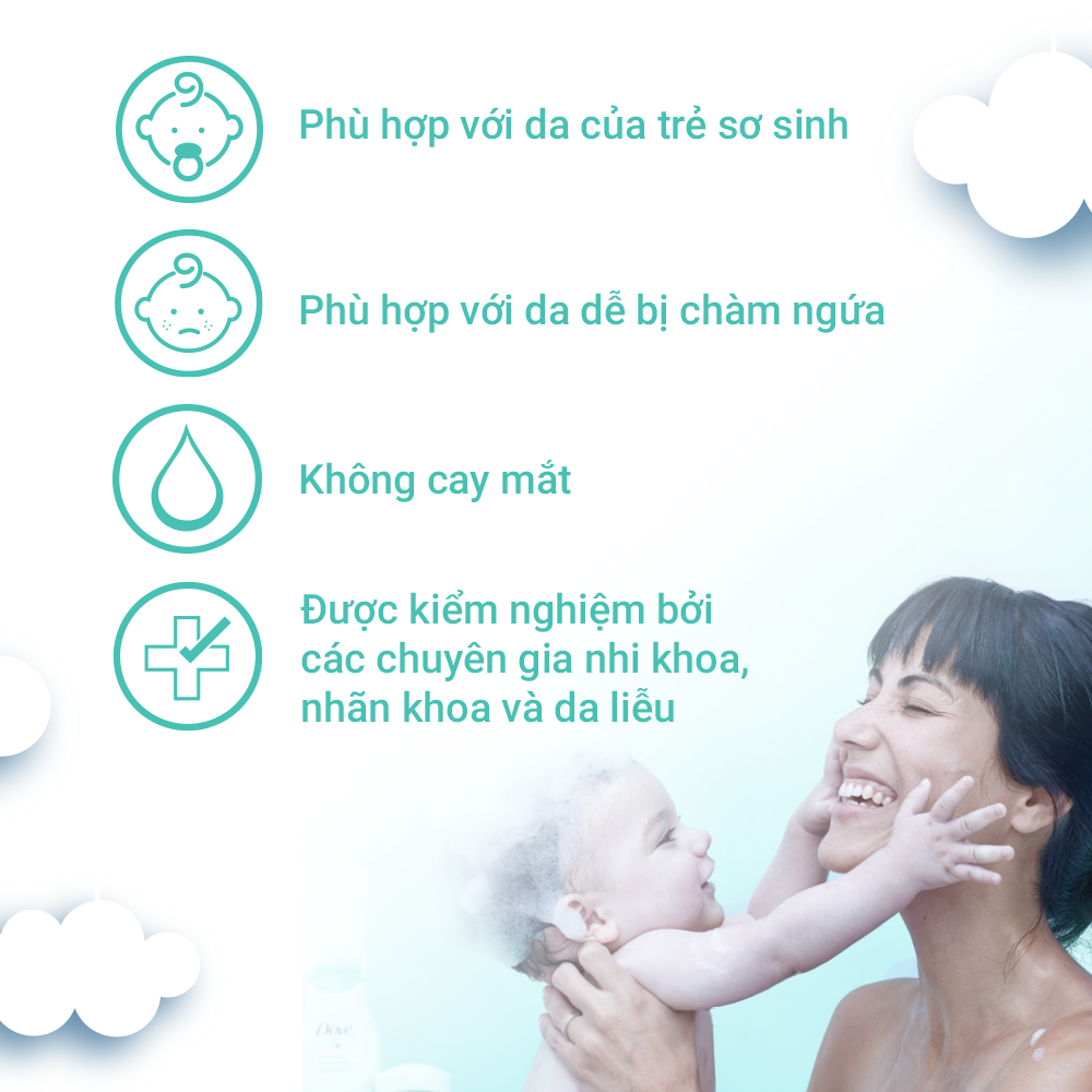 Sữa tắm gội toàn thân Baby Dove Cho Da Nhạy Cảm