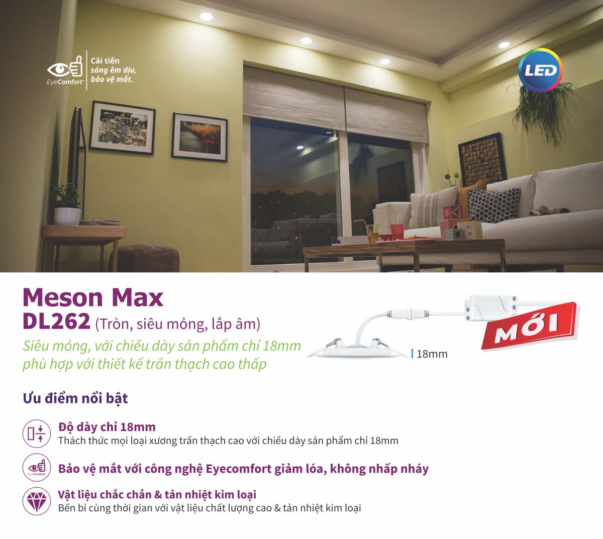 Bộ đèn LED âm trần Meson Max