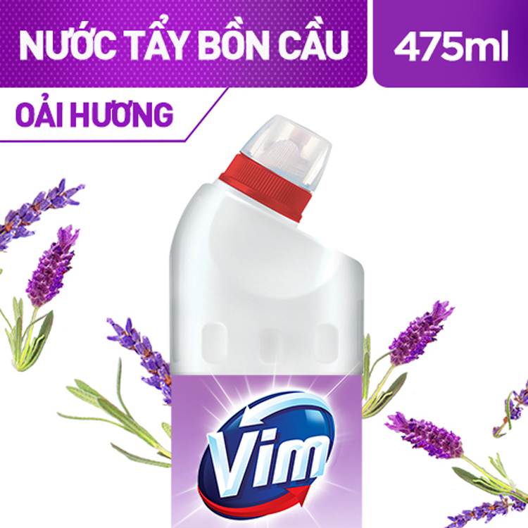 Gel Tẩy Rửa Bồn Cầu Và Nhà Tắm Vim Trắng Sáng Hương Oải Hương Dịu Mát Chai 475ml
