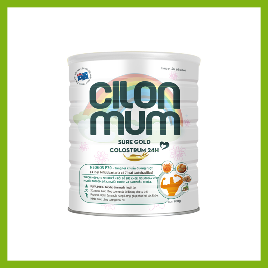 sữa bột cilonmum sure gold colostrum 24h tốt cho tim mạch và huyết áp 1