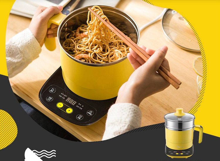 Bear (Bear) multi-function electric cooker with steamer electric skillet student dormitory mini split electric pot small 1-2 people cooking electric steamer small electric hot pot microcomputer version DRG-C12T1