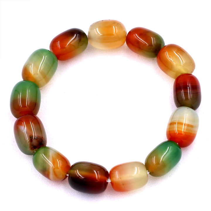Vòng tay chuỗi hạt Lu Thống Thạch Anh Xanh Nâu Bầu 12mm x 16mm - hợp mệnh Mộc, mệnh Hỏa