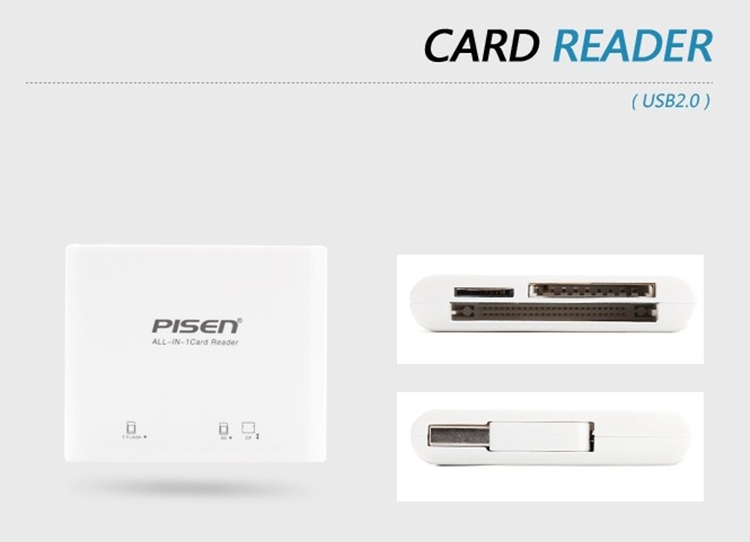 Đầu Đọc Thẻ Nhớ Pisen All-In-1 USB 2.0 - Hàng Nhập Khẩu