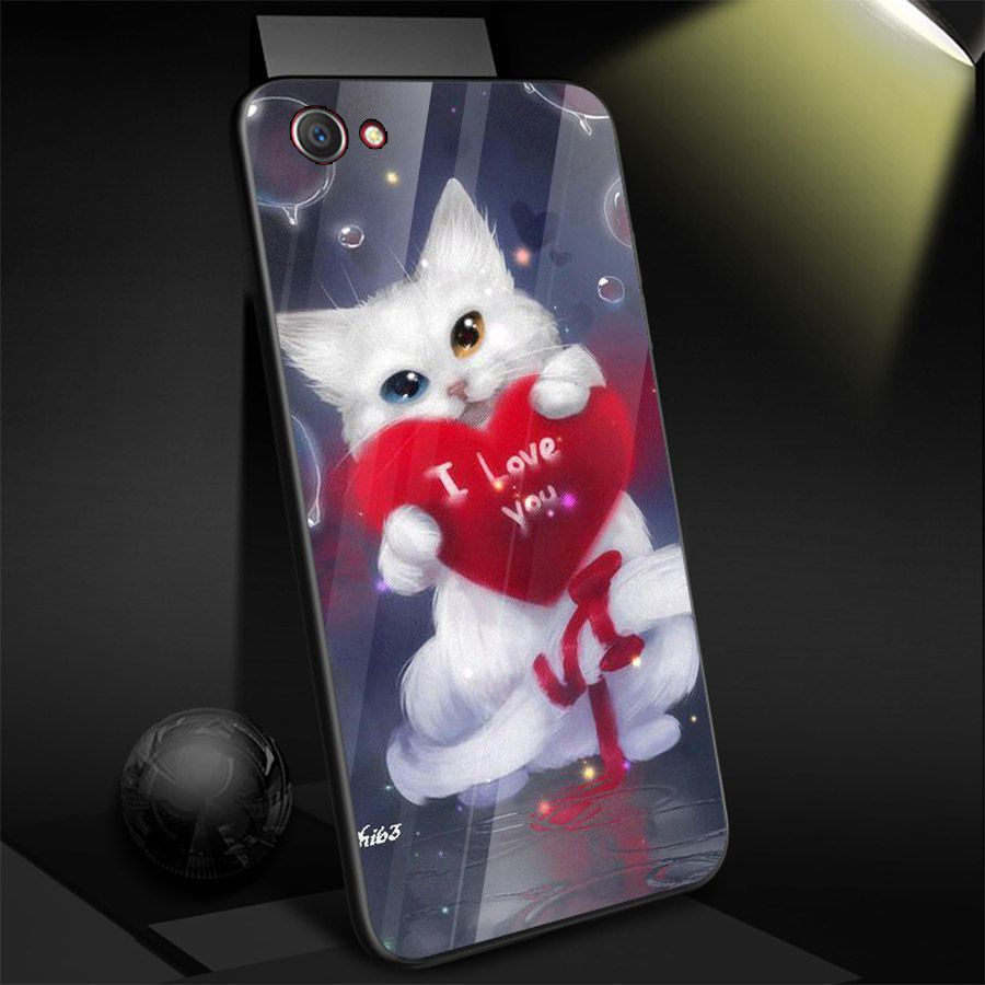 Ốp điện thoại kính cường lực cho máy Oppo F5 - dễ thương muốn xỉu MS CUTE012