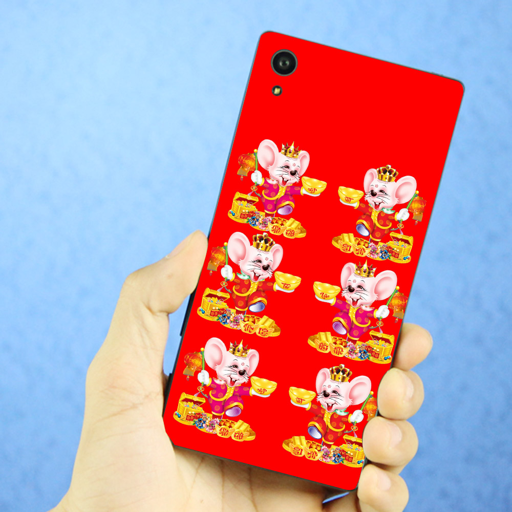 Ốp lưng cứng viền dẻo dành cho điện thoại Sony Xperia XA1 - Chuột chúc tết mã 14 MS CCTM14
