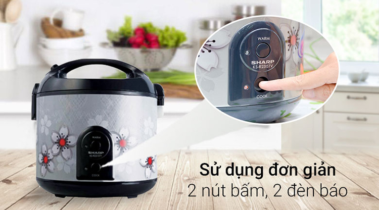 Nồi Cơm Điện Nắp Gài Sharp KS-R231STVSS (2.2L) - Hàng chính hãng