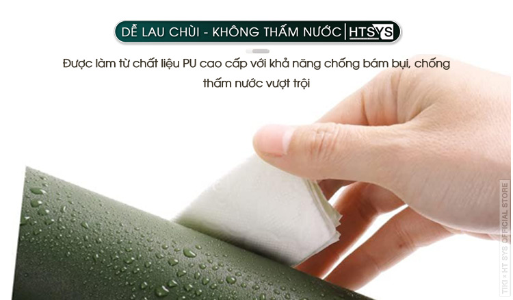 Miếng lót chuột HT SYS 2 mặt PU - Chống trượt, dày dặn - Độ bền 5 năm