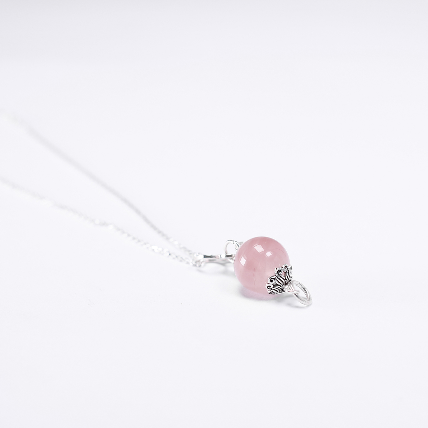 Mặt dây chuyền hạt đá thạch anh hồng 12mm mệnh hỏa, thổ - Ngọc Quý Gemstones