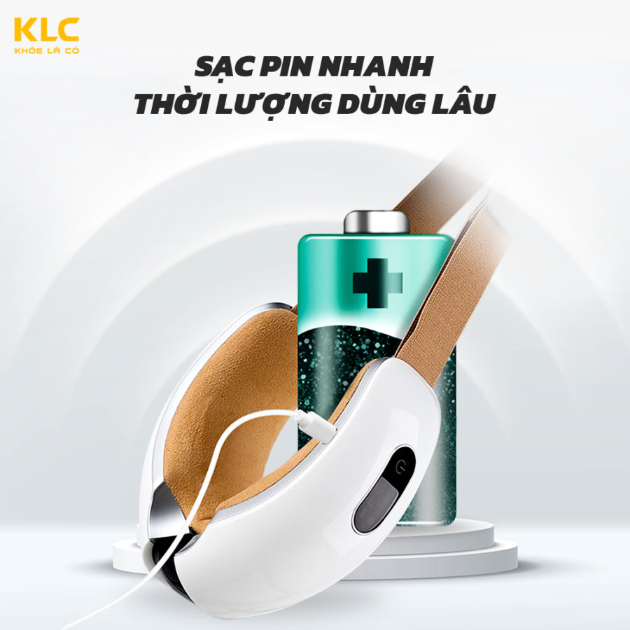 Máy Massage Mắt Cao Cấp KLC công nghệ nhiệt hồng ngoại, phát nhạc MP3, giúp dễ ngủ giảm stress