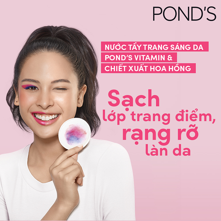 Nước Tẩy Trang Vitamin Và Hoa Hồng Sáng Da Pond's Micellar Water 400ml Tặng Kèm Nước Tẩy Trang Vitamin Và Nha Đam Khóa Ẩm Pond's Micellar Water 100ml