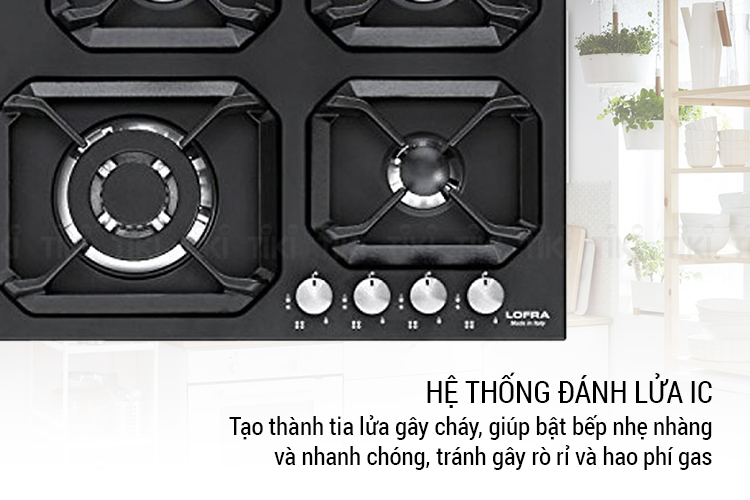 Bếp Gas Âm 4 Bếp Lofra HLM6G0 (60cm) - Hàng Chính Hãng