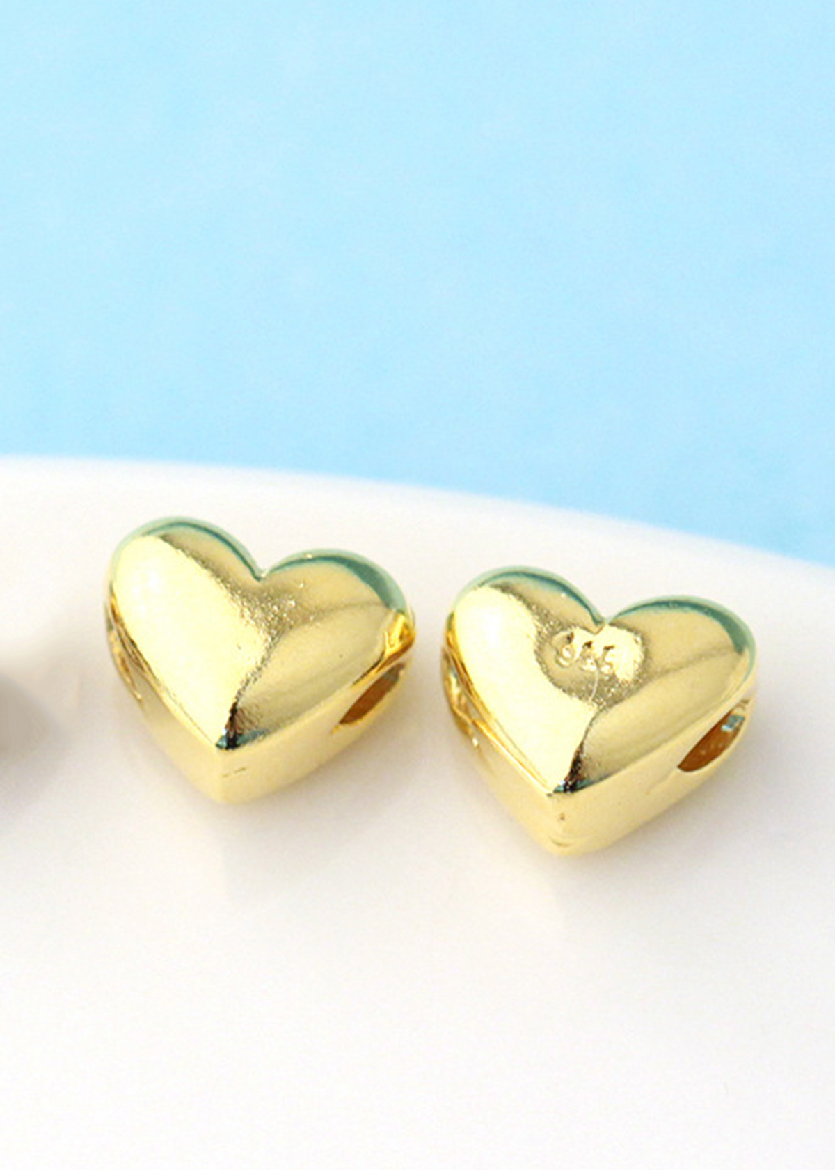 Combo charm bạc trắng hình trái tim xỏ ngang - Ngọc Quý Gemstones