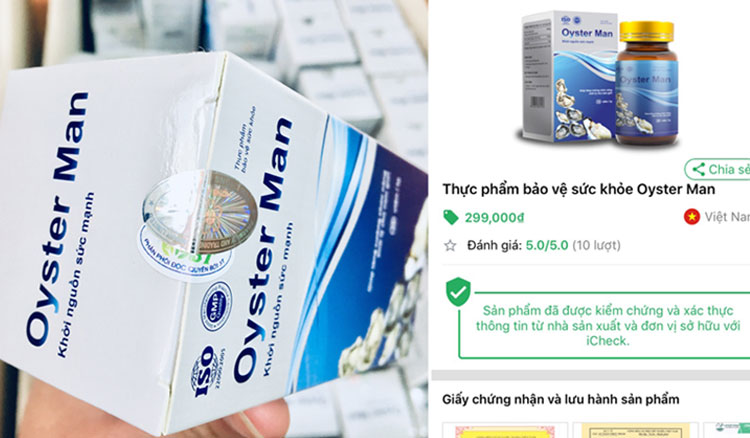 Combo 3 Thực phẩm chức năng Hàu OYSTER MAN Hỗ Trợ Điều Trị Dứt Điểm Yếu Sinh Lý, Xuất Tinh Sớm, Tăng Chất Lượng Tinh Trùng