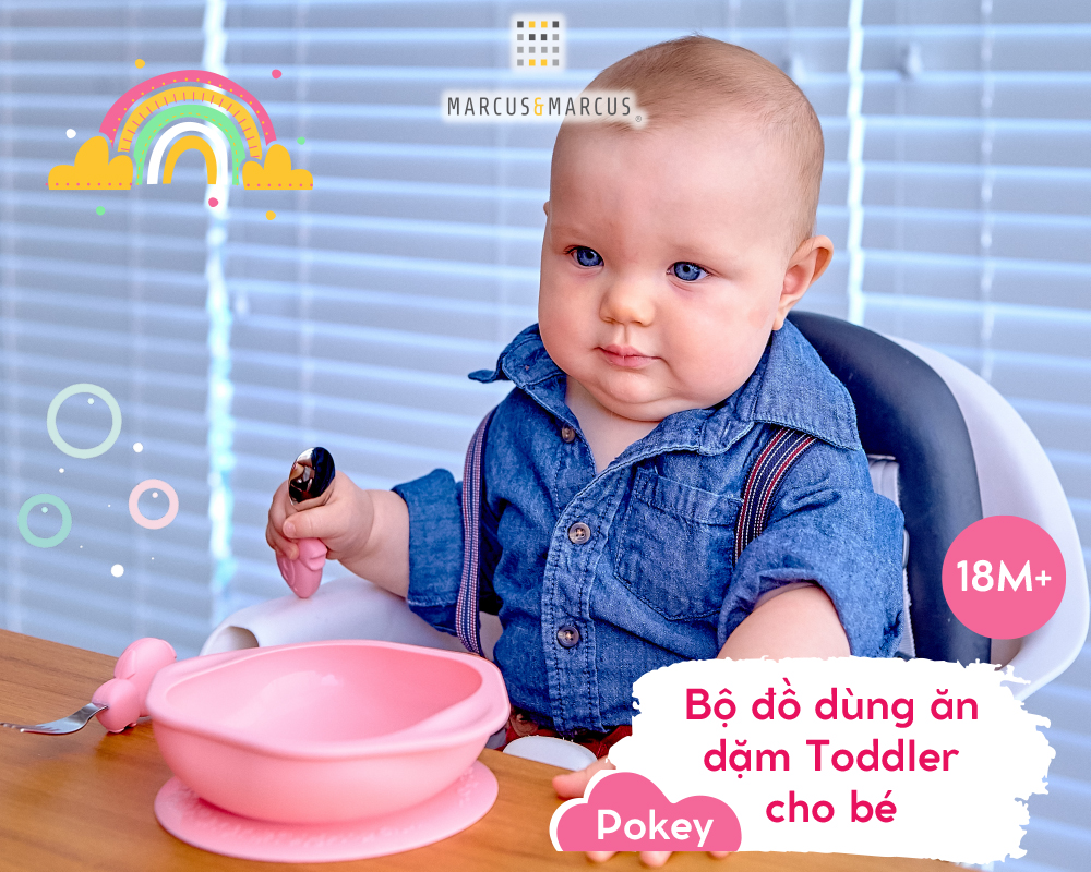 Bộ đồ dùng ăn dặm Toddler Marcus & Marcus, cho bé từ 18 tháng