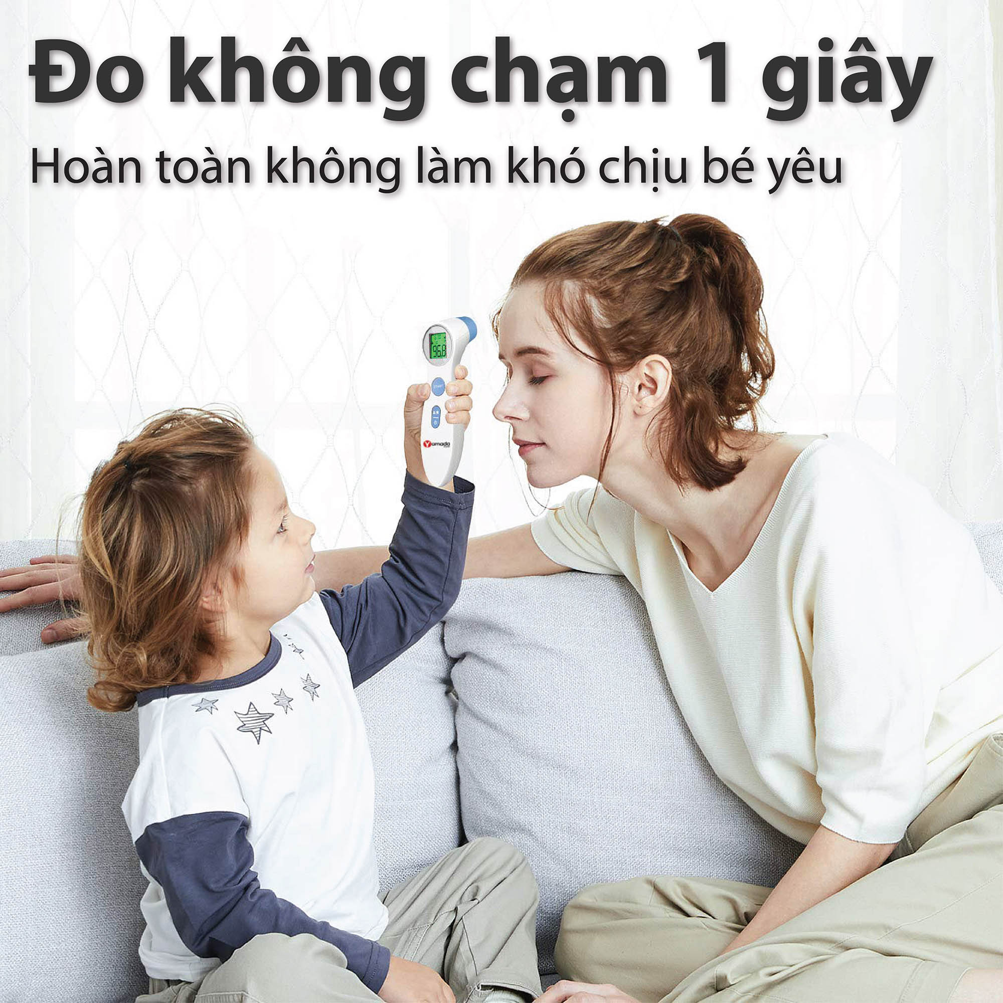 Nhiệt kế điện tử hồng ngoại đo trán Yamada - Đo không chạm chỉ 1 giây thân nhiệt, sữa, nước tắm và nhiệt độ phòng 2