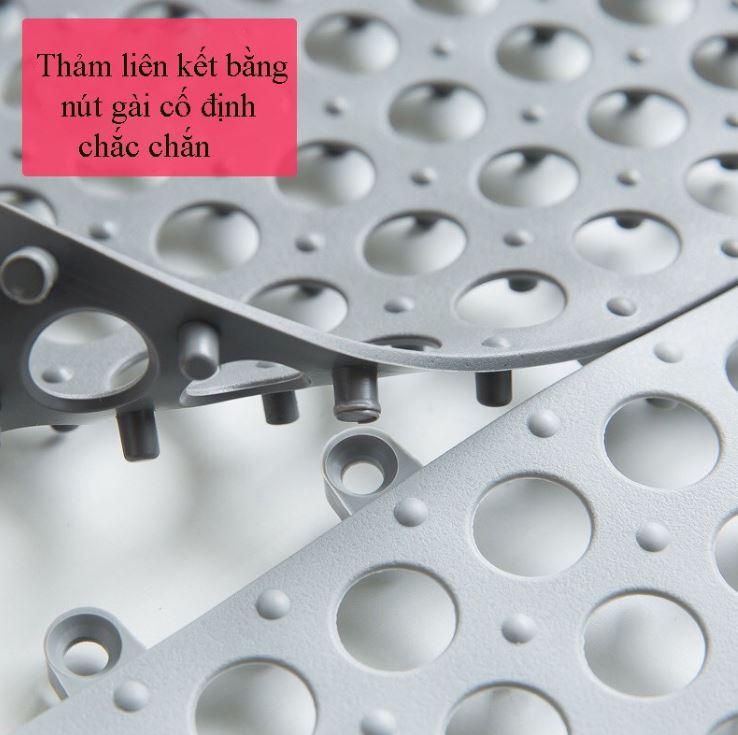 Thảm Chống Trơn Trượt Nhà Tắm Nhựa PVC Dẻo Lỗ Ghép Kháng Khuẩn Công Nghệ Nhật Bản