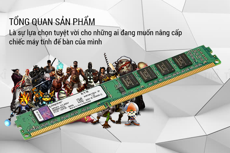RAM PC Kingston 8GB DDR3-1600 LONG DIMM - KVR16N11/8
