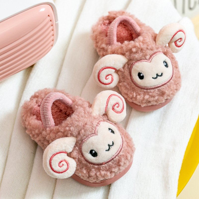 Dép Bông Đi Trong Nhà Cho Bé Chống Trơn Trượt Hình Chú Cừu Dễ Thương