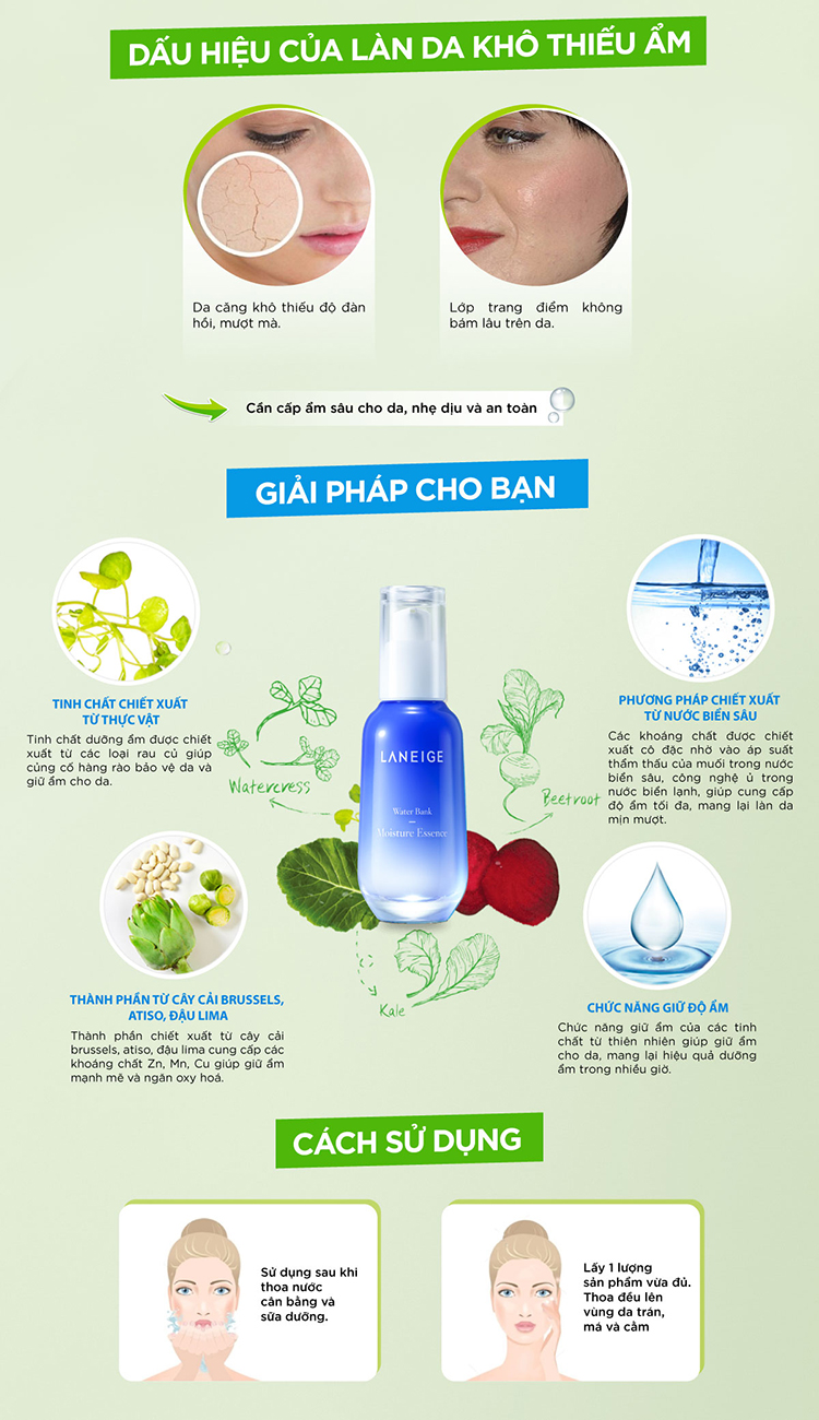 Tinh Chất Dưỡng Ẩm Từ Nước Khoáng Cho Da Thường Và Da Khô Miniature Laneige Water Bank Moisture Essence (30ml)