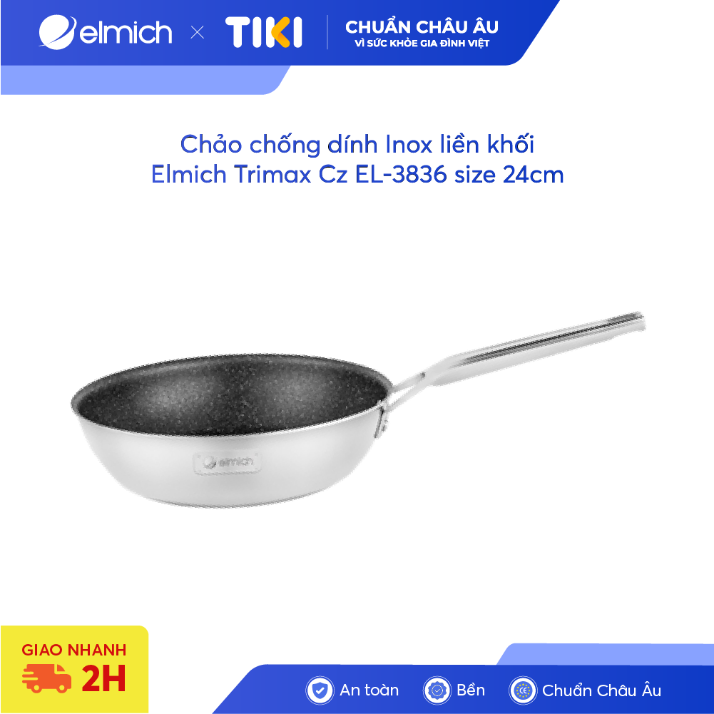 Chảo chống dính Inox liền khối Elmich Trimax Cz EL-3836 size 24cm