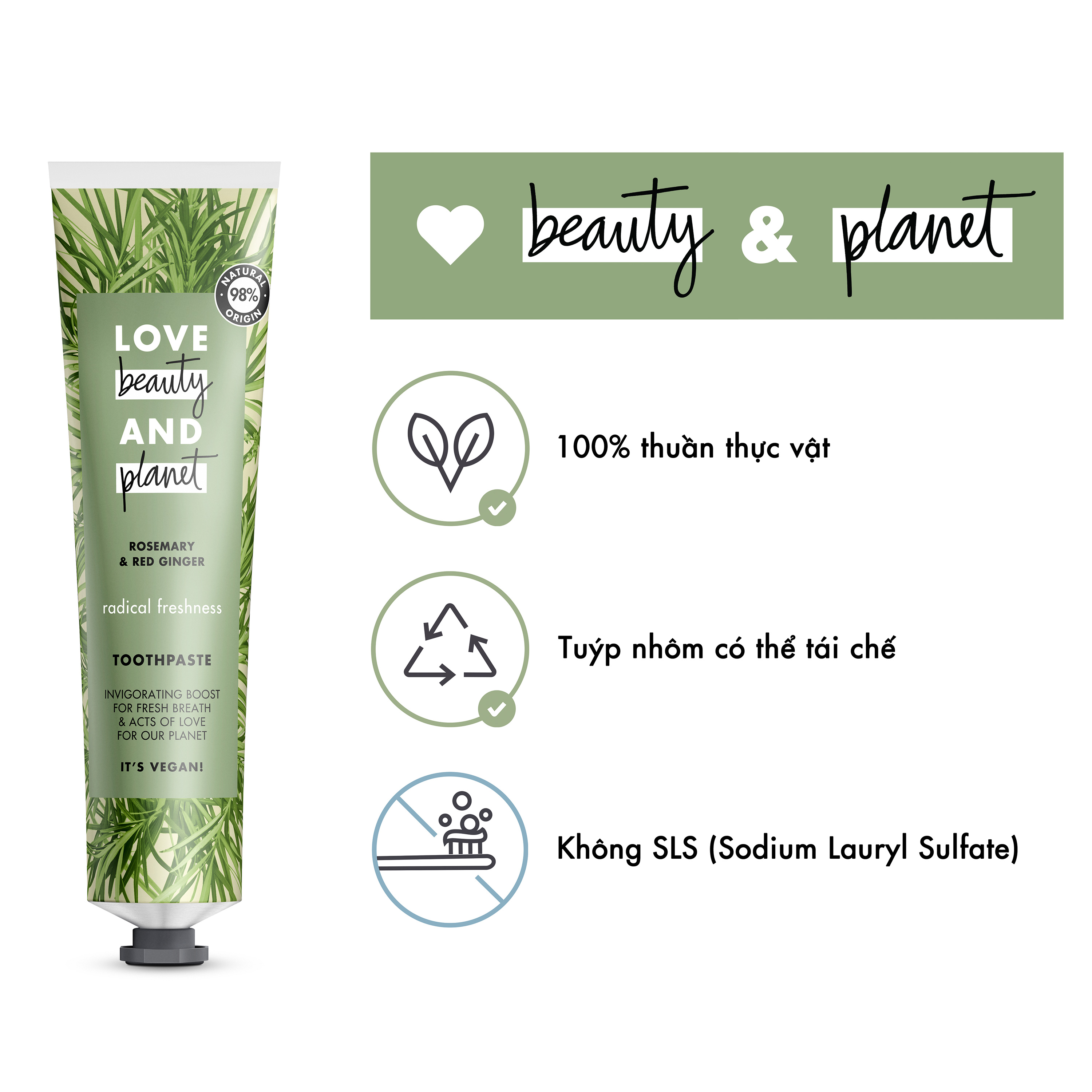 Kem Đánh Răng Love Beauty And Planet Thơm Mát Sảng Khoái 99g Kem Đánh Răng Love Beauty And Planet Thơm Mát Sảng Khoái 99g