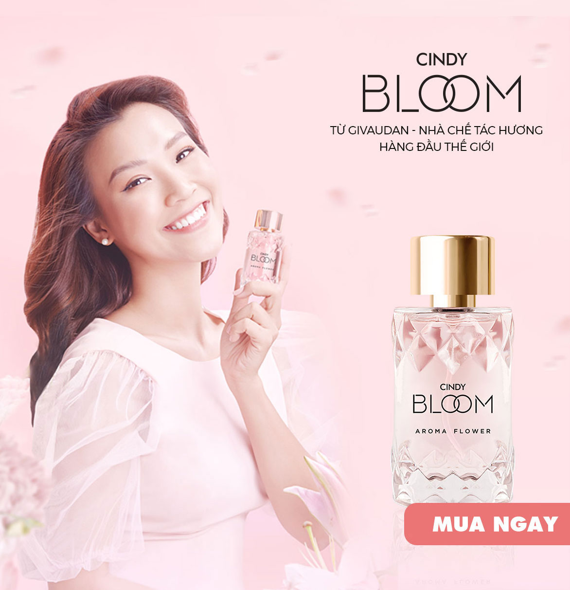 Nước hoa nữ Cindy Bloom Aroma Flower mùi hương ngọt ngào nữ tính 50ml chính hãng