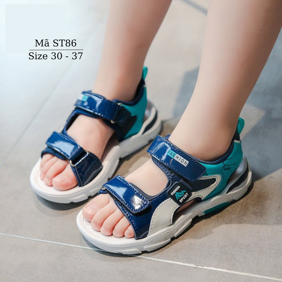 Dép sandal bé trai HOBIBEAR quai hậu kiểu dán thể thao năng động êm nhẹ phong cách thời trang trẻ em học sinh nam 5 6 7 8 9 10 11 12 tuổi đi học NHÍM SHOP ST86
