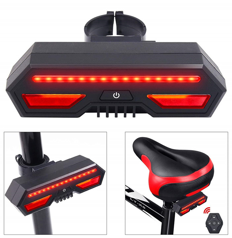 Cycling Bicycle Tail Turn Signal Light Waterproof Bike Rear LED Warning Light