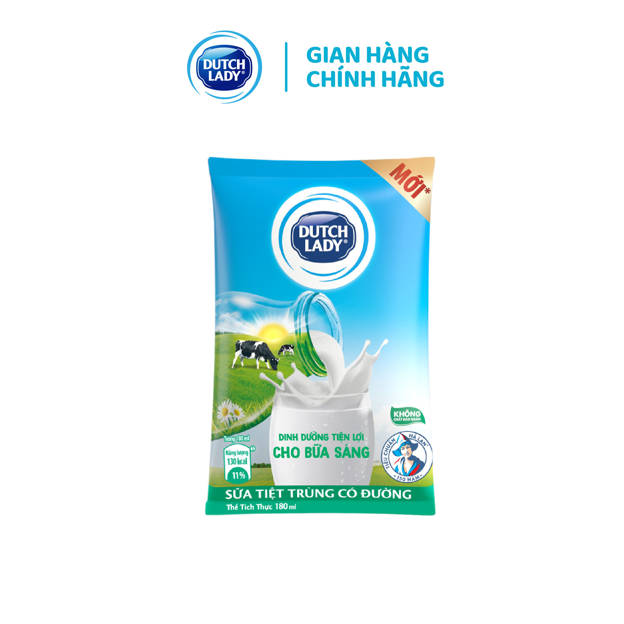 Thùng 48 Bịch Sữa Tiệt Trùng Dutch Lady Cô Gái Hà Lan Có Đường 180ml