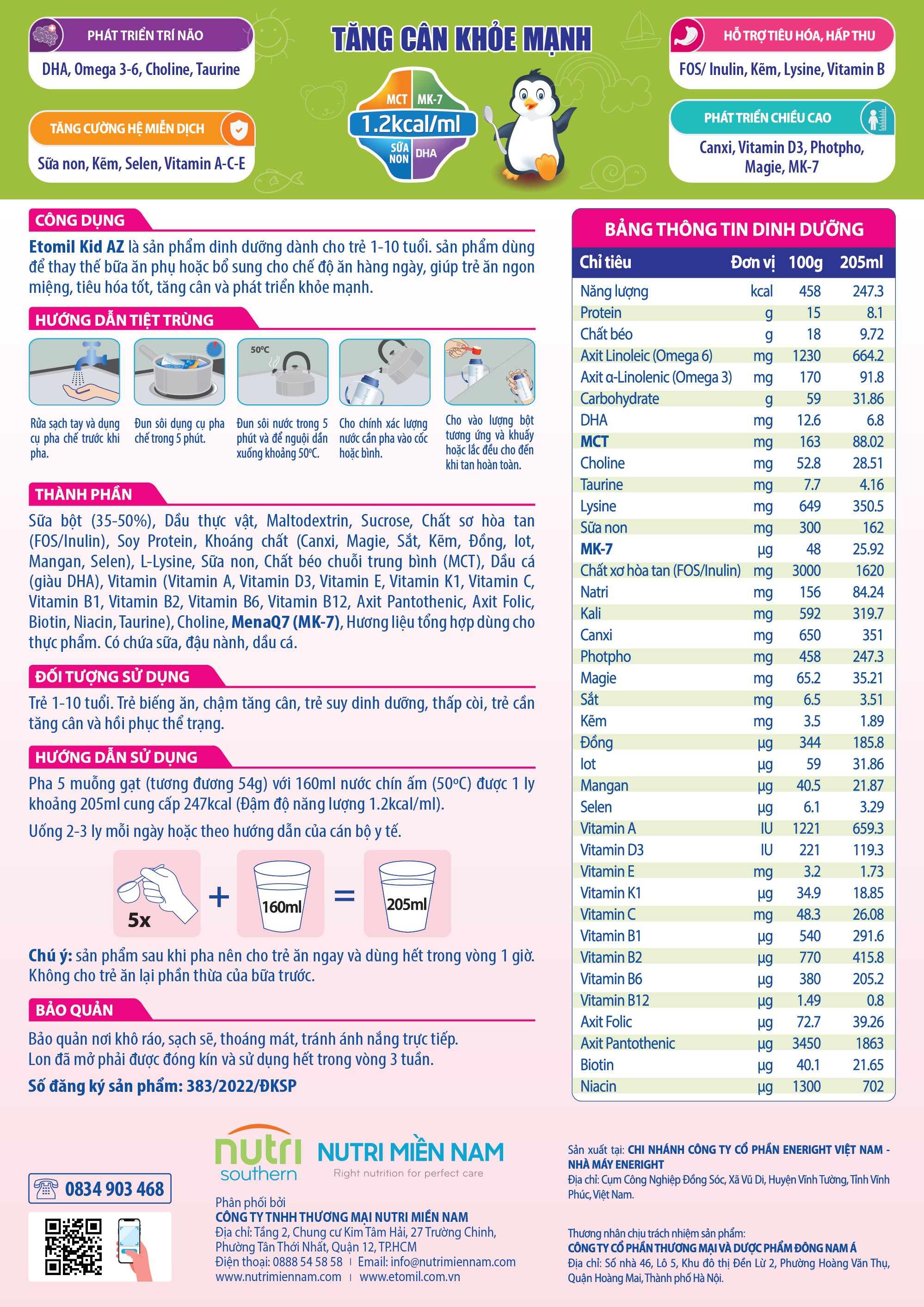 sữa cho trẻ biếng ăn, nhẹ cân 1 6