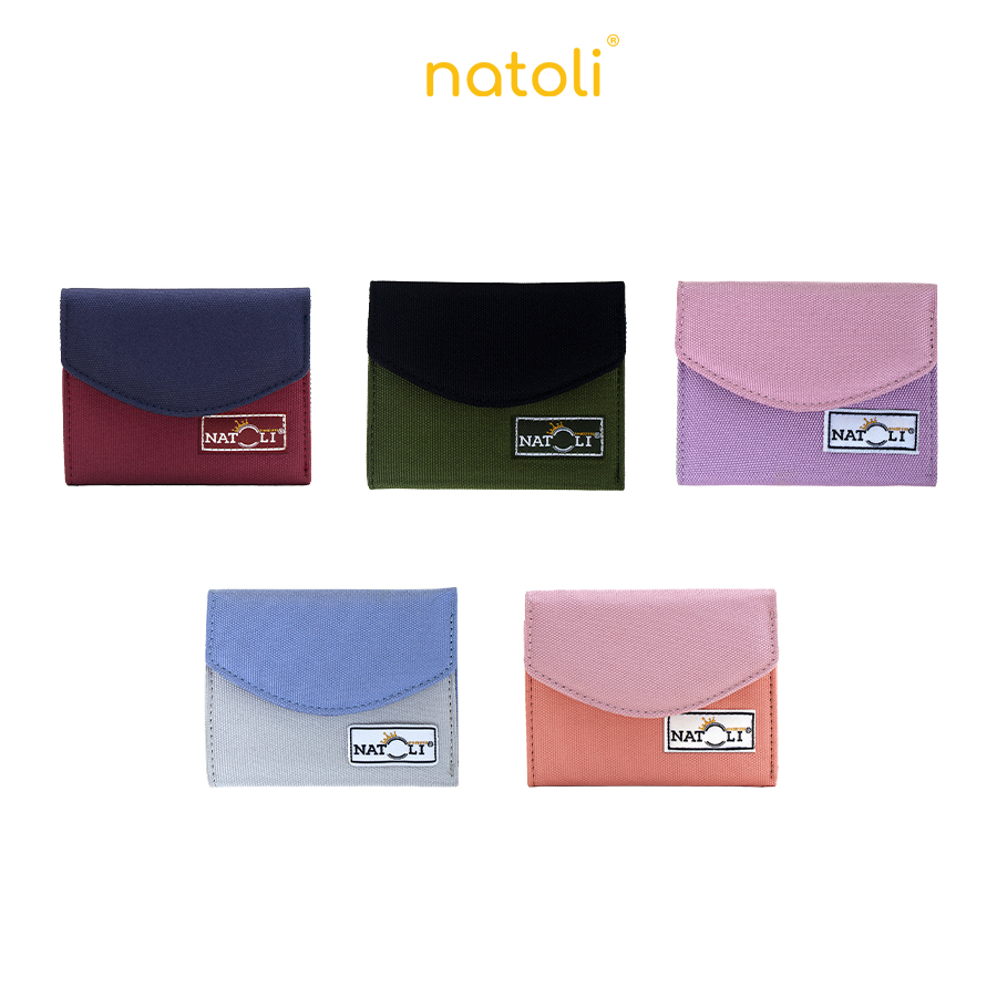 Ví cầm tay nữ mini cute BST The Button Wallet V5 chính hãng NATLOLI nhỏ gọn kháng nước nhiều ngăn cao cấp