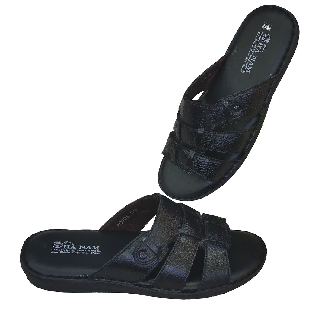 Dép Nam Quai Ngang TiTi ĐÔ Da Bò Thật Cao Cấp DNA2119