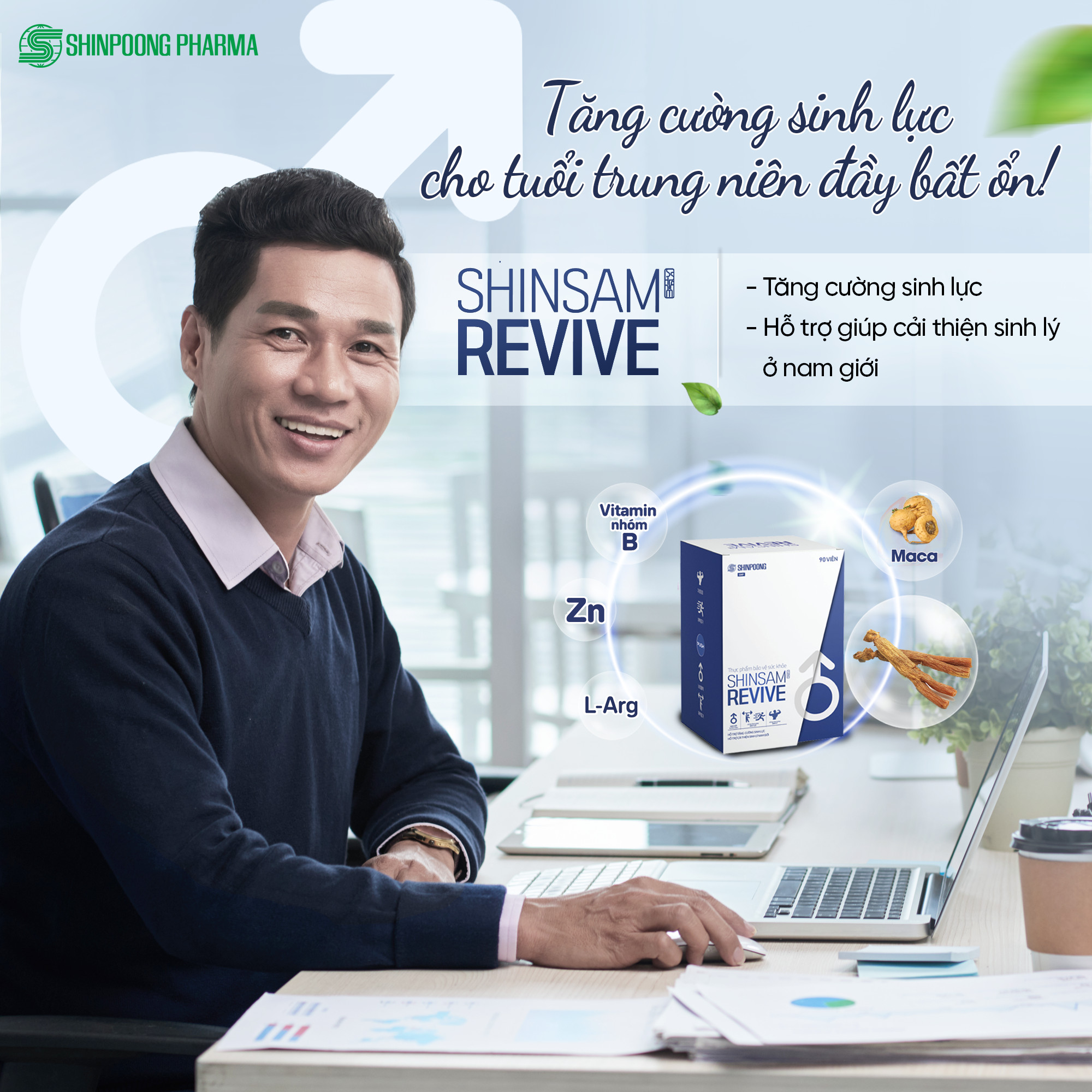 [Hộp 30 Viên] Viên uống SHINSAM REVIVE Tăng cường sinh lực và sinh lý dành cho nam giới - SHINPOONG PHARMA