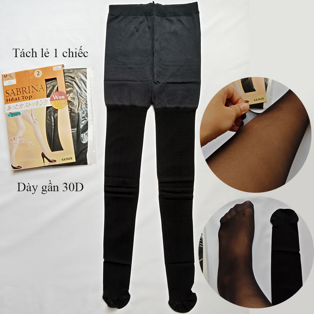 [TÁCH SET DÙNG THỬ] Vớ Dài/ Quần Tất Nhật Bản che khuyết điểm mỏng thật chân và dày giữ nhiệt thu đông của GUNZE
