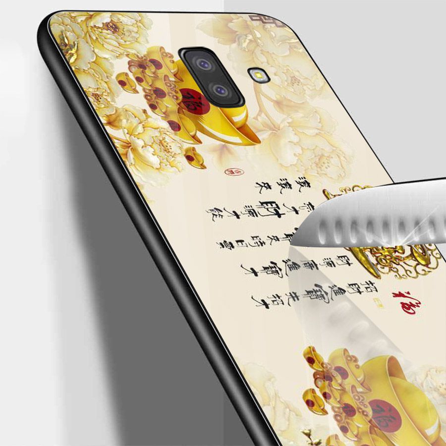 Ốp kính cường lực cho điện thoại Samsung Galaxy J8 - thần tài kim MS TTKIM044