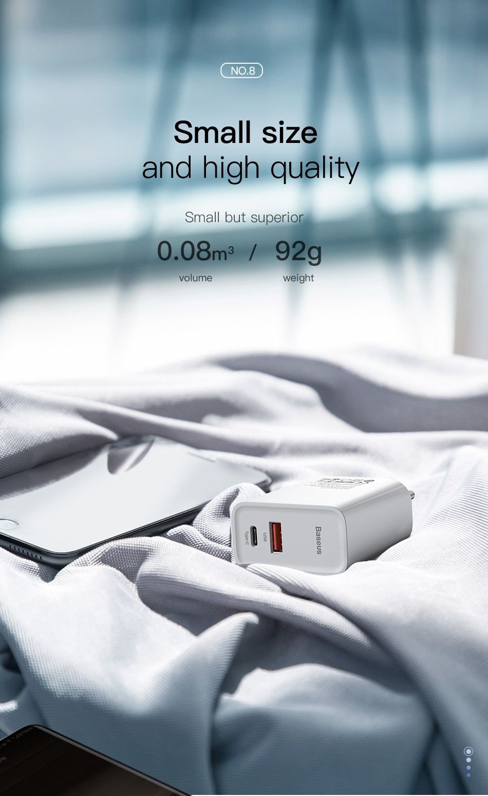 Cốc sạc nhanh PD/QC 3.0 - Củ sạc nhanh đa năng - Baseus Speed Dual Quick charger 30W ( USB 3.0 + Type C Power Delivery) - Hàng Chính Hãng