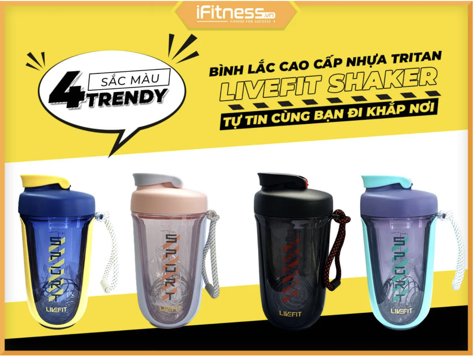 Bình lắc LiveFit Shaker bằng Tritan cao cấp 550ml
