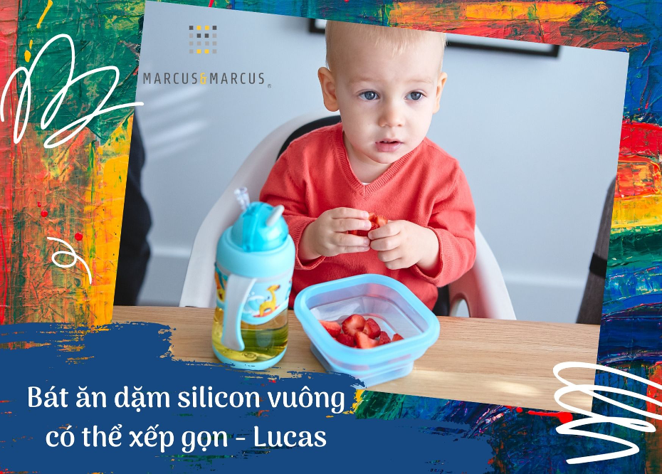 Bát silicon xếp gọn đựng bánh ăn dặm cho bé Marcus & Marcus 1