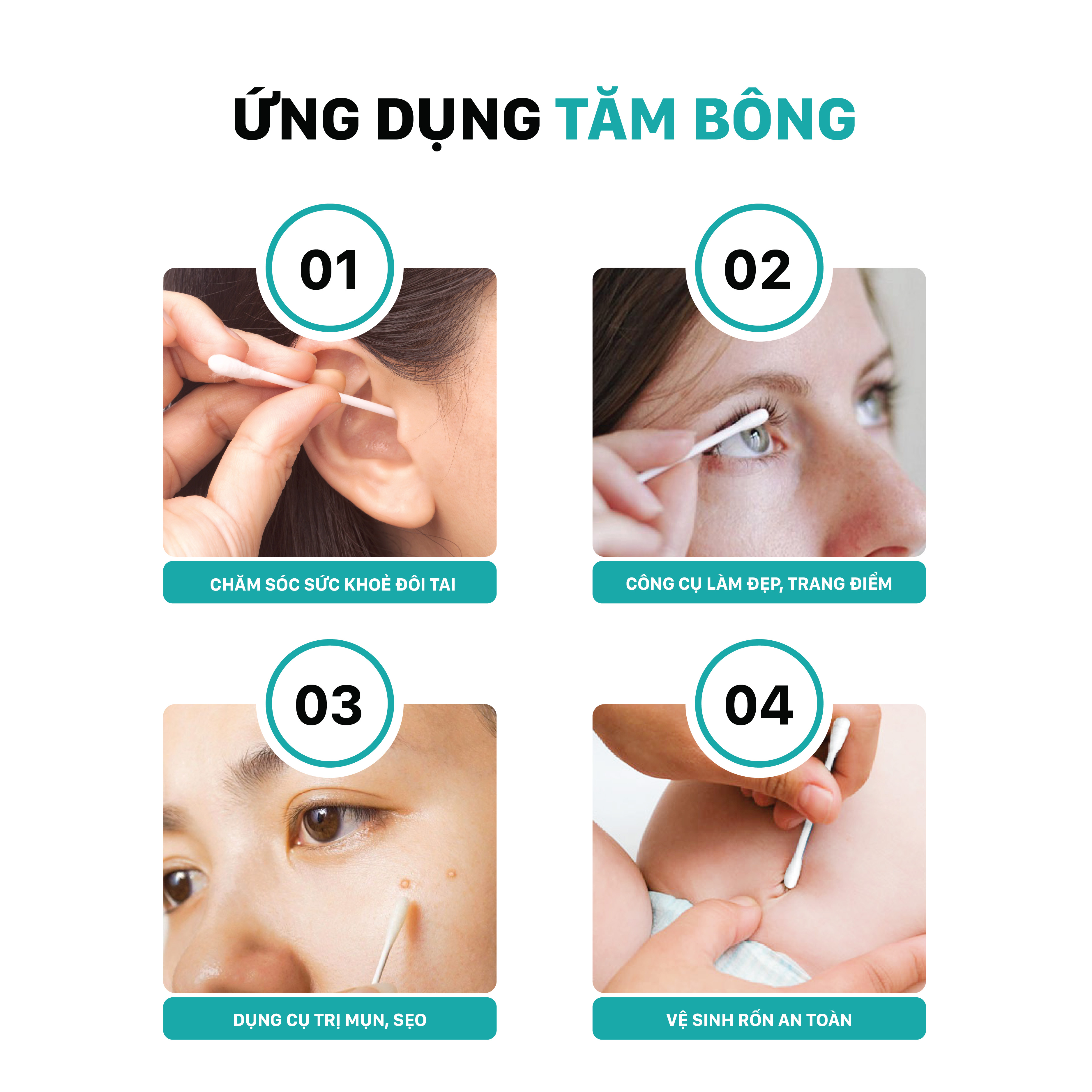 Tăm Bông NIVA Dành Cho Người Lớn Túi Zipper 200 Que nhựa Az3