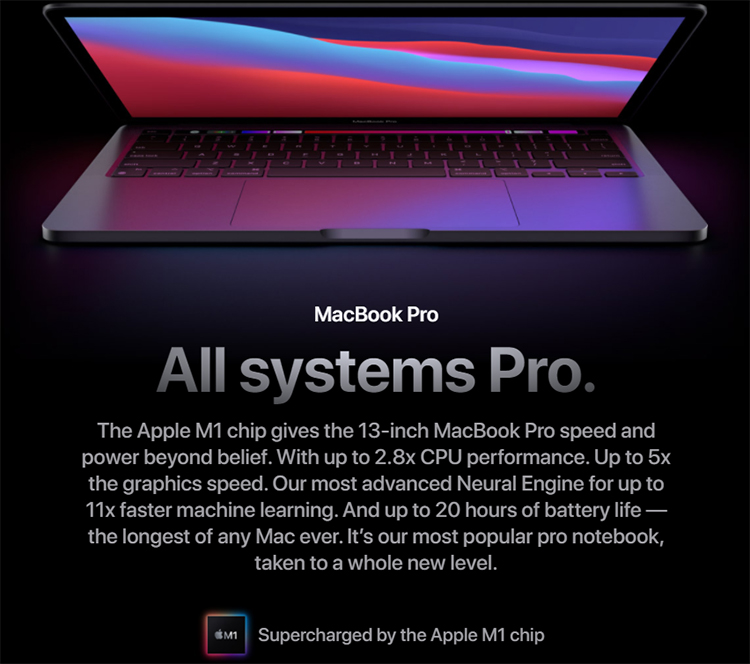 Apple Macbook Pro 2020 M1 - 13 Inchs (Apple M1/ 8GB/ 256GB) - Hàng Chính Hãng