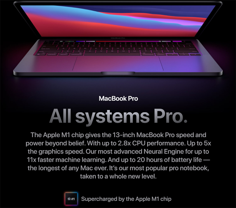 Apple Macbook Pro 2020 M1 - 13 Inchs (Apple M1/ 8GB/ 256GB) - Hàng Nhập Khẩu Chính Hãng