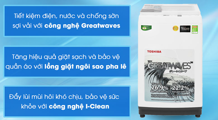 Máy Giặt Cửa Trên Toshiba AW-K1000FV-WW (9kg) - Hàng Chính Hãng - Chỉ Giao tại Hà Nội